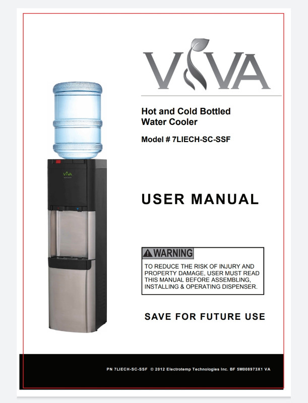 Viva Self Clean Top Load Water Cooler Stainless steel top load