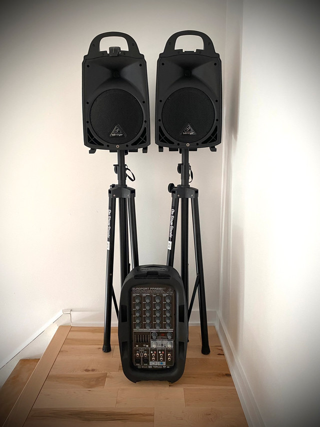 Behringer portable PA system 500wattswith stands Behringer europort