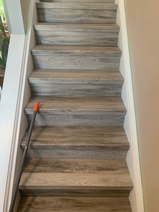 Vinyl stair nosings Custom vinyl made nosings bent for stairs for a