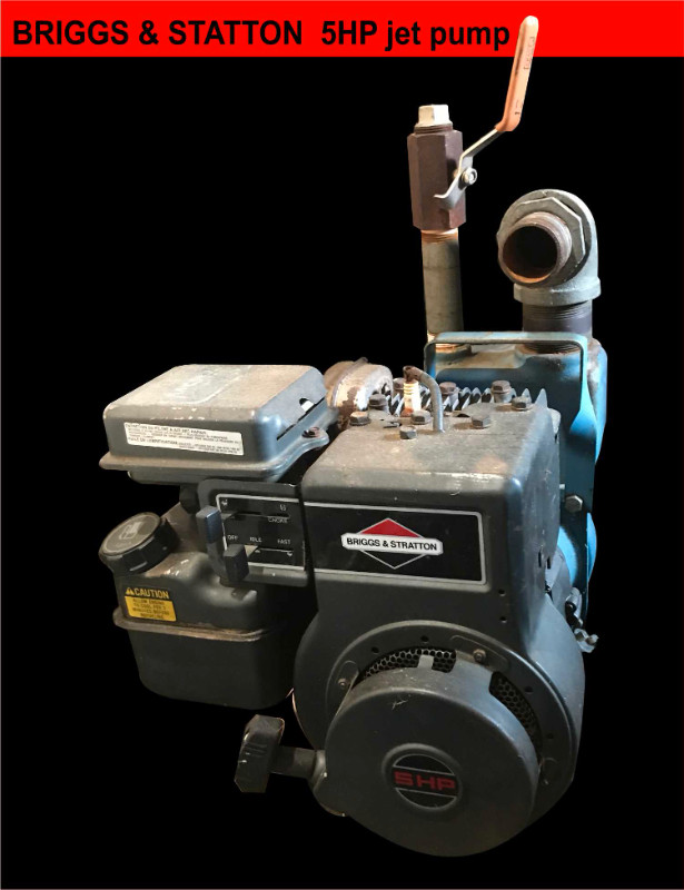BRIGGS STRATTON 5HP jet pump and hoses Briggs amp Stratton jet pump