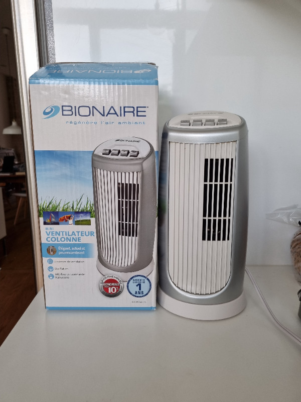 Bionaire Mini Tower Fan Slim space saving design It has wide angle