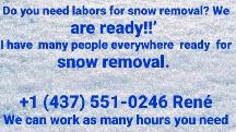 Do you need people for snow removal? I have people everywhere.