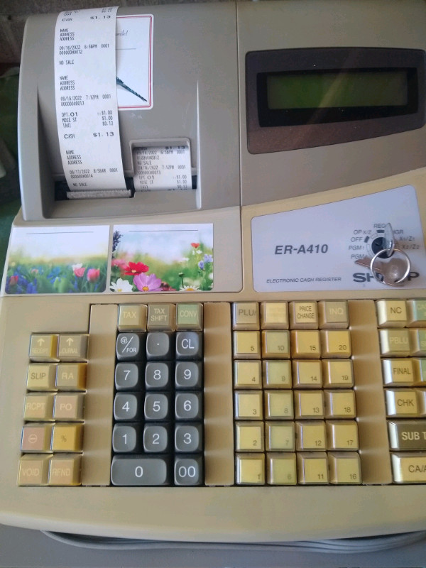 Sharp ER A410 Electronic Cash Register, City of Toronto Sharp ER A410
