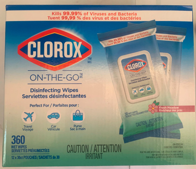 12 Pack Clorox ON THE GO Disinfecting Wipes Disinfecting Wipes