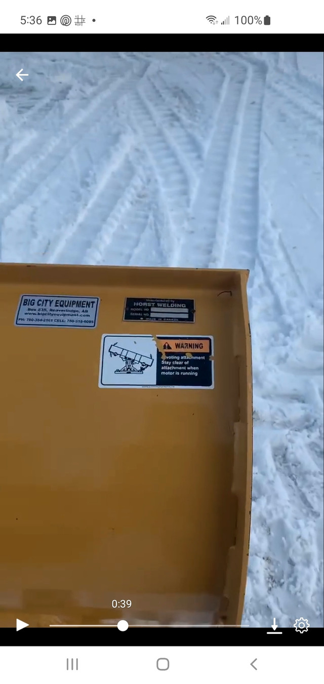 9 ft HLA snow blade for skid steer, Grande Prairie Snow blade was
