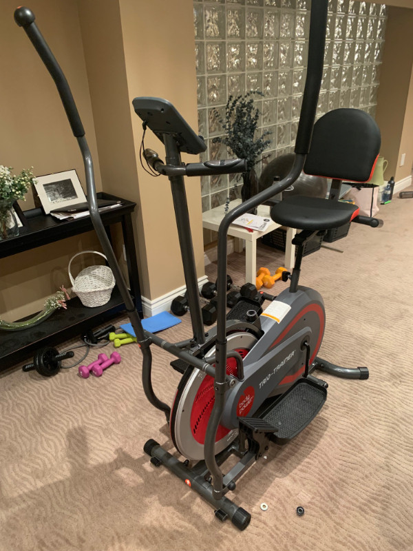 3 in 1 Trio Trainer Machine Elliptical UprightRecumbent Bike, Markham