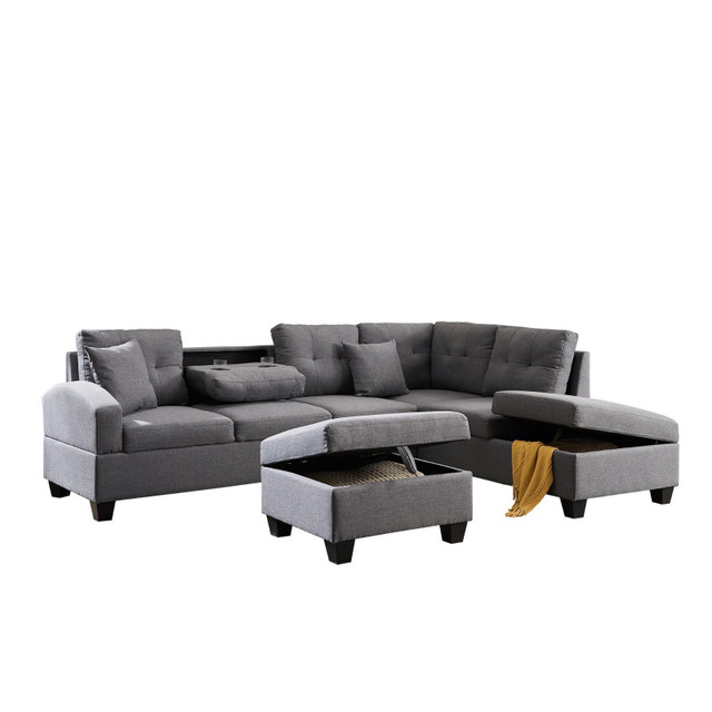 3pc L shape Sectional With storage ottoman for only 899 3pc L shape