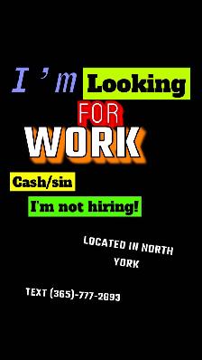 I'm Seeking  a Cash job