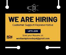 Job Alert! We Are Hiring - Customer Support Representative