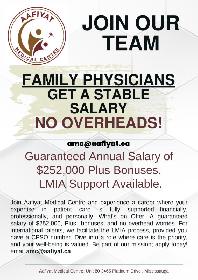 Family Physicians get a stable salary No Overheads!