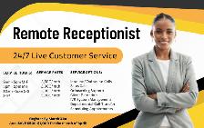 9am-9pm/ 24-7 Remote Receptionist Available for Hire!