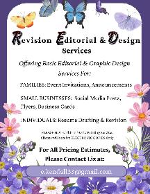 Revision, Editorial, & Design Services Available