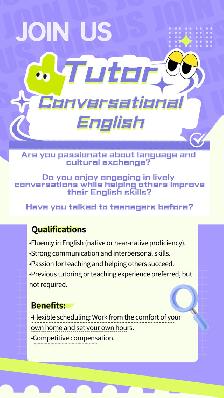 Join Our Team as a Online Conversational English Tutor