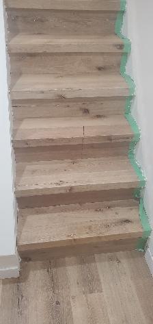 Replace stair treads and risers.