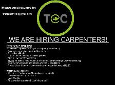 WE ARE HIRING - EXPERIENCED CARPENTERS!