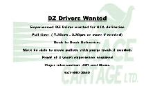 DZ driver wanted for local deliveries
