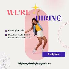 Now Hiring Cleaning Specialist  Reliable Vehicle and DL