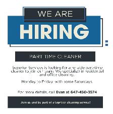 Now Hiring Cleaners!