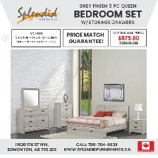 Brand New! Canadian Made, Contemporary Style 5 pc Queen Bedroom