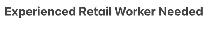 Hiring For Retail