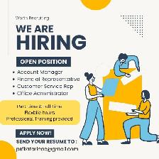 Looking for people to work in an office setting!