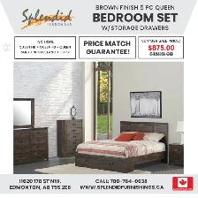 Brand New! Canadian Made, Contemporary Style 5 pc Queen Bedroom
