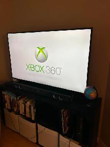 Xbox 360 console plus games and two controllers