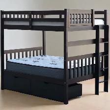 SOLID WOOD BUNK BEDS FOR ADULTS AND KIDS. HEAVY DUTY BUNK BEDS.