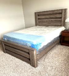 Queen Size Panel Bed, Wood