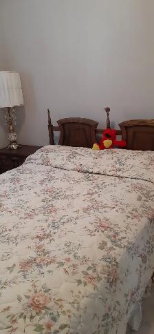 Queen bed with 2 night tables