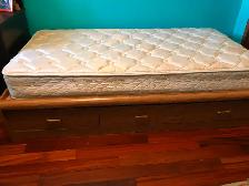 Twin bed and mattress