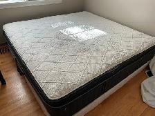 Budget King-Size Bed Setup – Mattress   2 Box Frames – $50