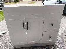 Modern White Bathroom Vanity (New - No Countertop)