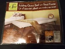 Folding single bed with steel frame