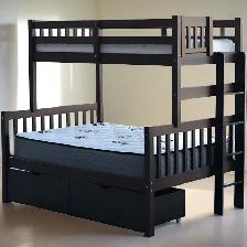 TWIN OVER TWIN BUNK BEDS WITH END LADDER. FULL / FULL BUNK BED.