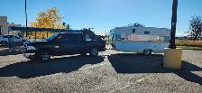 Vintage Travelair camping trailer.