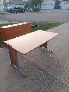 Large Brown Solid Wooden Desk