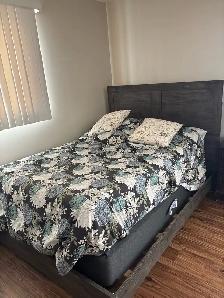Twin bed set with headboard and box spring