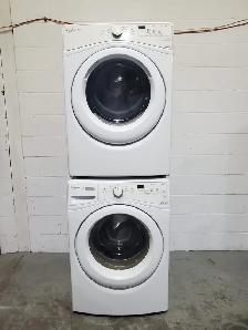 whirlpool washer dryer set 27' front load stackable used