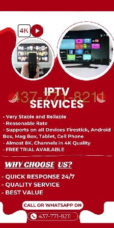 Free Trial on IPTV Now Live! Call/text/WhatsApp 437-771-8211
