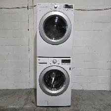 washer dryer set 27 front load stackable white used w/ warranty