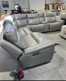 New 6-pc top grain leather power reclining sectional