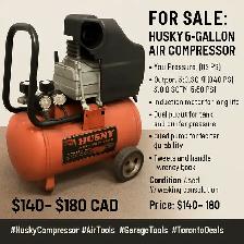 FOR SALE: HUSKY 8-GALLON AIR COMPRESSOR