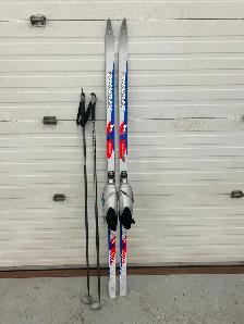 New Atomic T6 classic cross country ski, boots and poles.
