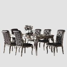 New 7-Piece Dining Set With PU Upholstered Chairs Clearance