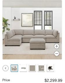 new 6 piece modular sectional act fast $1850