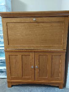 Sauder Oak Finish Secretary Desk