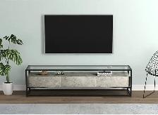 Safdie & Co. Tv Stand 59L Dark Cement 3 Drawers