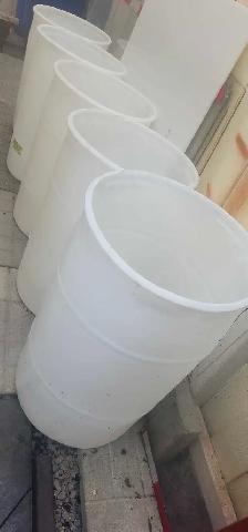 White open top plastic barrels/Rain barrels