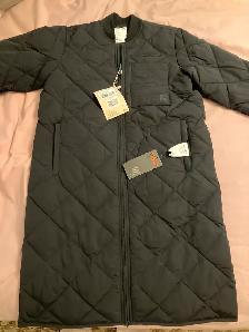 Frank and Oak The skyline reversible black maxi bomber.